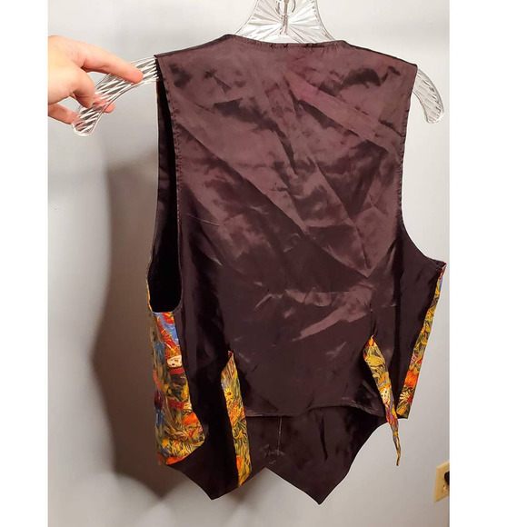 EUC! VINTAGE 111 Main Festive Harvest-Themed V-Neck Adjustable Vest Size Medium - Picture 3 of 6